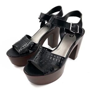 GBG Los Angeles Sandals Women 9 Black Strappy Platform Buckle Jelty NWOT